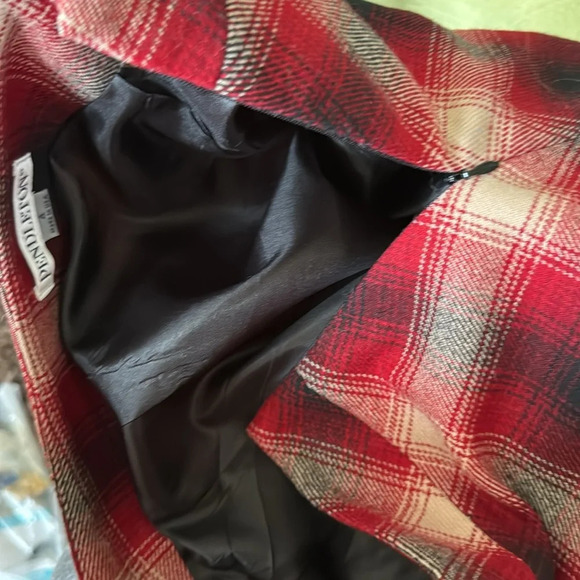 Pendleton wool red plaid flannel A Line circle skirt size 4 runs large - Picture 5 of 16